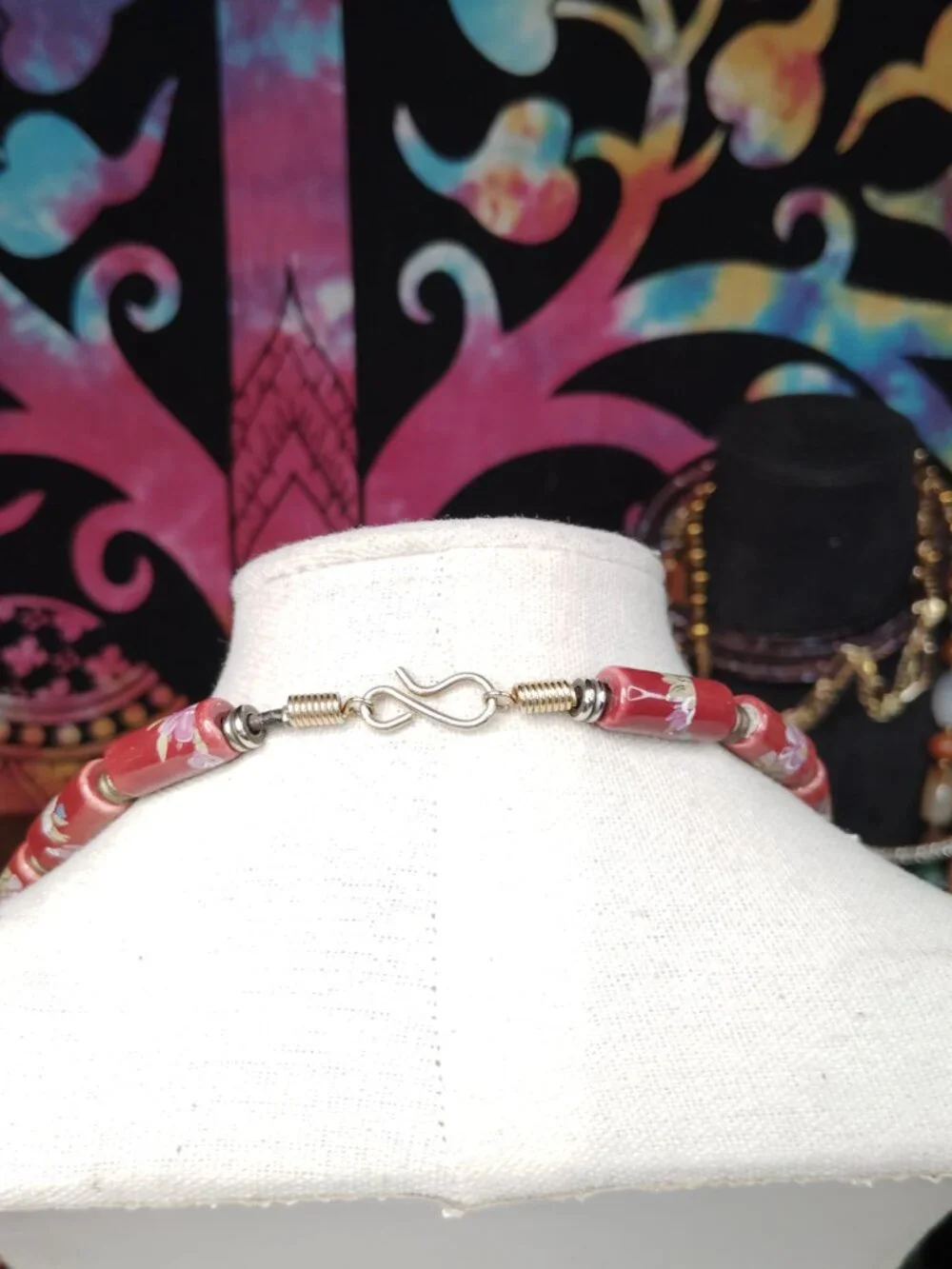 Vintage Japanese Tensha Floral Bead Necklace – 1950s‑60s, 29